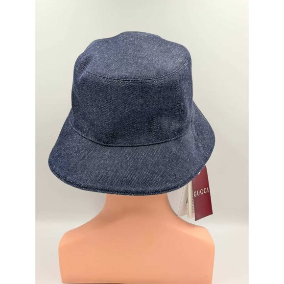 Gucci Lasered Denim Bucket Hat Dark Blue L 803042 - Picture 6 of 12